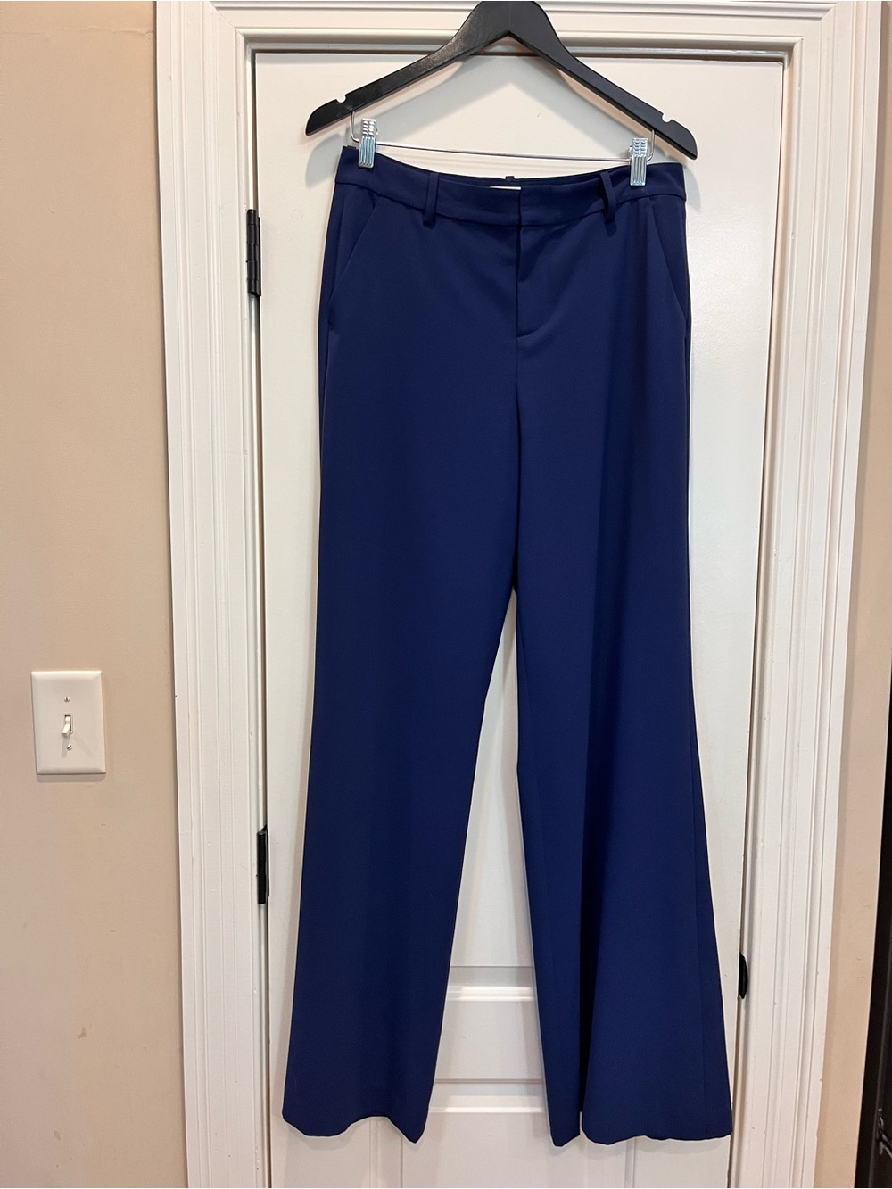 Alice + Olivia Navy Blue Wide-Leg Trousers